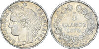 Frankreich 5 Francs Münze, Cérès, Bordeaux, S+, Silber, KM:818.2 -