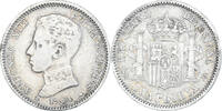 Spanien Peseta Münze, Alfonso XIII, Madrid, SS, Silber, KM:721 -