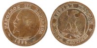 Frankreich 2 Centimes Münze, Napoleon III, Napoléon III, Paris, SS -