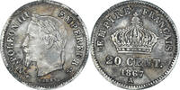 Frankreich 20 Centimes Münze, Napoleon III, Napoléon III, Paris, SS+ -