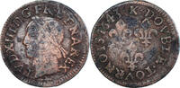 Frankreich Double Tournois Münze, Louis XIII, Double tournois de Warin, tête à gauche -