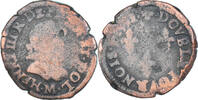 Frankreich Double Tournois Münze, Henri III, Toulouse, S, Kupfer -