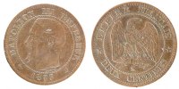 Frankreich 2 Centimes Münze, Napoleon III, Napoléon III, Bordeaux -