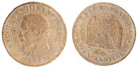 Frankreich 2 Centimes Münze, Napoleon III, Napoléon III, Lille, S -