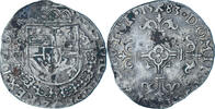 Spanische Niederlande 1/20 Ecu Münze, Philip II, Tournai, SS, Silber -