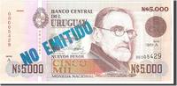 Uruguay 5000 Nuevos Pesos Geldschein, Undated, KM:68a, UNZ -