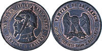 Frankreich 10 Centimes Münze, Napoleon III, SATIRICAL COINS, VZ+ -