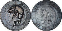 Frankreich 10 Centimes Münze, Napoléon III, Rouen, Satirique -