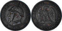 Frankreich 10 Centimes Münze, Napoleon III, Rouen, Satirique -