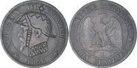 Frankreich 10 Centimes Münze, Napoleon III, Paris, Satirique -