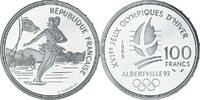 Frankreich 100 Francs Münze, patinage artistique, BE, UNZ+, Silber -