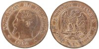 Frankreich 2 Centimes Münze, Napoleon III, Napoléon III, Marseille -