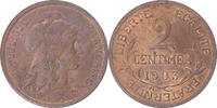 Frankreich 2 Centimes Münze, Dupuis, Paris, SS+, Bronze, KM:841 -