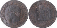Frankreich 2 Centimes Münze, Napoleon III, Marseille, S, Bronze -