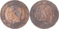 Frankreich 2 Centimes Münze, Napoleon III, Marseille, S, Bronze -