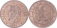 Frankreich 2 Centimes Münze, Napoleon III, Napoléon III, Bordeaux, VZ -