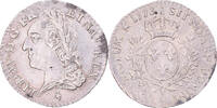 Frankreich 1/10 Ecu à la vieille tête Louis XV, Paris, Silber, SS -