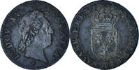 Frankreich 1/2 Sol Münze, Louis XV, Demi sol à la vieille tête -