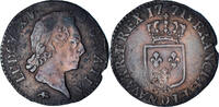 Frankreich 1/2 Sol Münze, Louis XV, Demi sol à la vieille tête, Lyon -