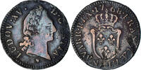 Frankreich 1/2 Sol d'Aix Münze, Louis XV, Aix, S+, Kupfer, KM:542 -