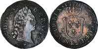 Frankreich 1/2 Sol d'Aix Münze, Louis XV, Aix, S+, Kupfer, Gadoury:274 -