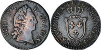 Frankreich 1/2 Sol d'Aix Münze, Louis XV, Aix, SS, Kupfer, Gadoury:274 -
