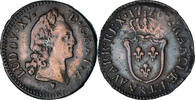 Frankreich 1/2 Sol d'Aix Münze, Louis XV, Aix, SS, Kupfer, Gadoury:274 -