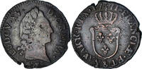 Frankreich 1/2 Sol d'Aix Münze, Louis XV, Aix, S+, Kupfer, Gadoury:274 -