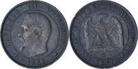 Frankreich 10 Centimes Münze, Napoleon III, Napoléon III, Marseille -