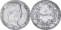Frankreich 5 Francs Münze, Napoléon I, Bayonne, S+, Silber, KM:673.8 -