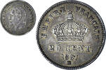 Frankreich 20 Centimes Münze, Napoleon III, Napoléon III, Strasbourg -