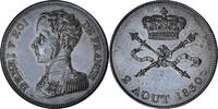 Frankreich 5 Francs Münze, Henri V, module de 5 Francs, SS+, Bronze -