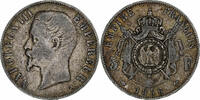 Frankreich 5 Francs Napoleon III, Napoléon III, Paris, Silber, S -
