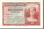 Spanien 10 Pesetas Geldschein, Undated, KM:86a, SS+ -