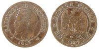 Frankreich 2 Centimes Münze, Napoleon III, Napoléon III, Lille, SS -