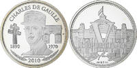 Frankreich Medaille Vème République, Charles De Gaulle, Silber, STGL -