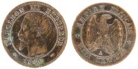 Frankreich 2 Centimes Münze, Napoleon III, Napoléon III, Paris, SS -