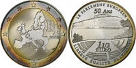 Frankreich 1-1/2 Euro Le Parlement Européen, Proof, STGL, Silber -