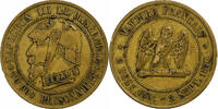 Frankreich 5 Centimes Napoleon III, Paris, Satirique, Bronze, S+ -