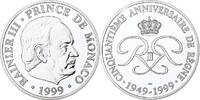Monaco Medaille 50ème Anniversaire de Rainier III, Silber, STGL -