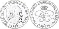 Monaco Medaille 50ème Anniversaire de Rainier III, Silber, STGL -