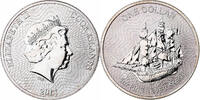 Cookinseln 1 Dollar Bounty, 1 Oz, Silber, UNZ+ -