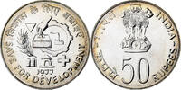 INDIA-REPUBLIC 50 Rupees Mumbai, Bombay, UNZ+, Silber, KM:258 -