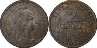 Frankreich 2 Centimes Dupuis, Paris, Bronze, SS+, Gadoury:107, KM:841 -