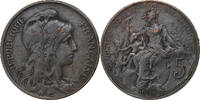 Frankreich 5 Centimes Daniel-Dupuis, Paris, Bronze, S+, Gadoury:165 -
