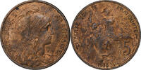 Frankreich 5 Centimes Dupuis, Paris, Bronze, SS, Gadoury:165, KM:842 -