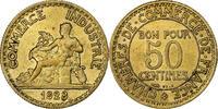 Frankreich 50 Centimes Chambre de commerce, Paris, Aluminum-Bronze, VZ -