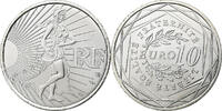 Frankreich 10 Euro Semeuse, Silber, STGL, KM:1580 -