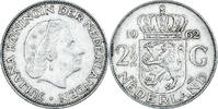 Niederlande 2-1/2 Gulden Münze, Juliana, SS, Silber, KM:185 -
