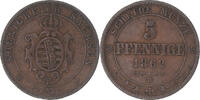 Deutsch Staaten 5 Pfennig Münze, SAXONY-ALBERTINE, Johann, Dresde, S+ -